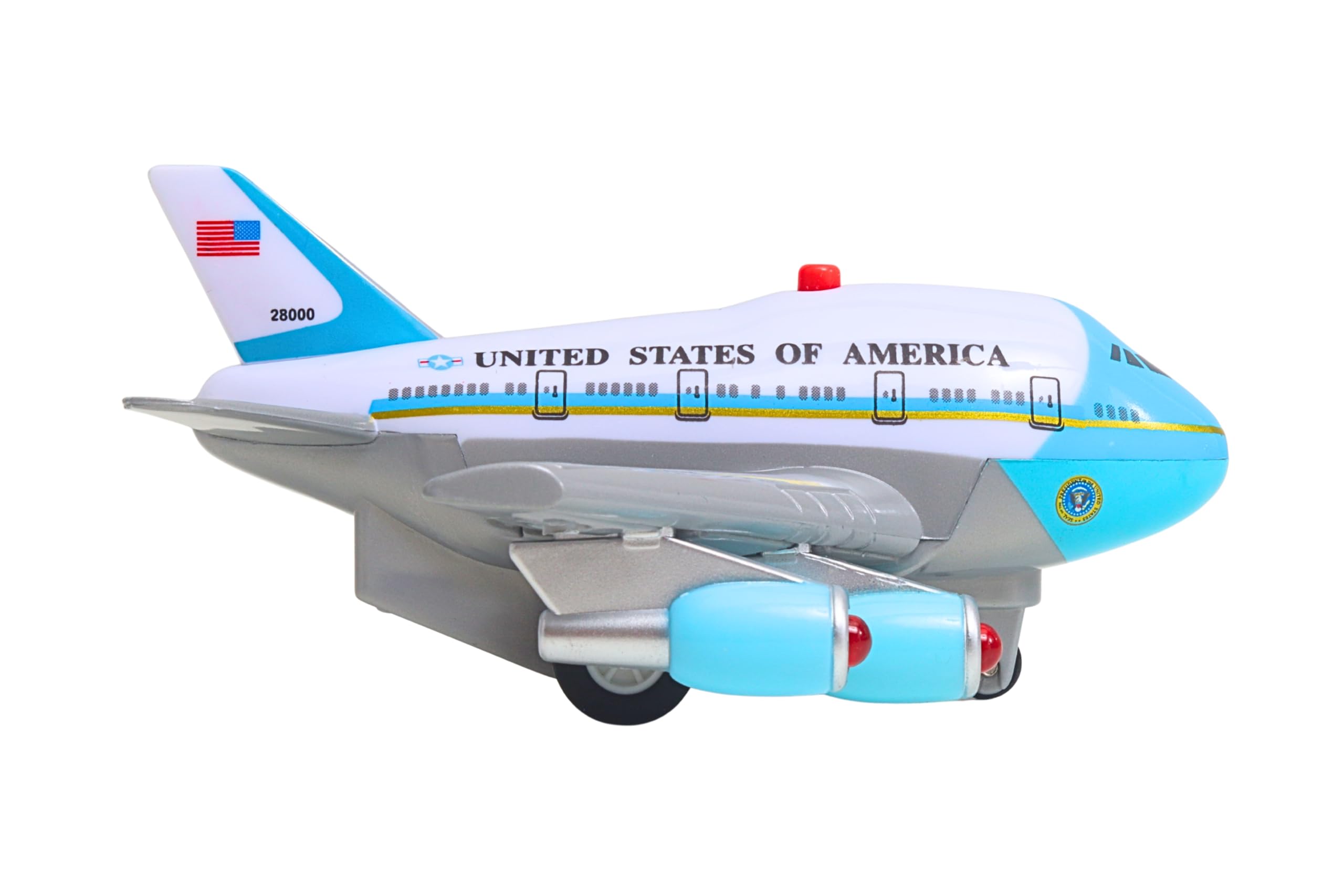 Daron Air Force One Pullback Airplane Toy – Officially Licensed Presidential Aircraft with Lights & Sound – Plastic Model Jet for Kids Ages 3+ - Image 6