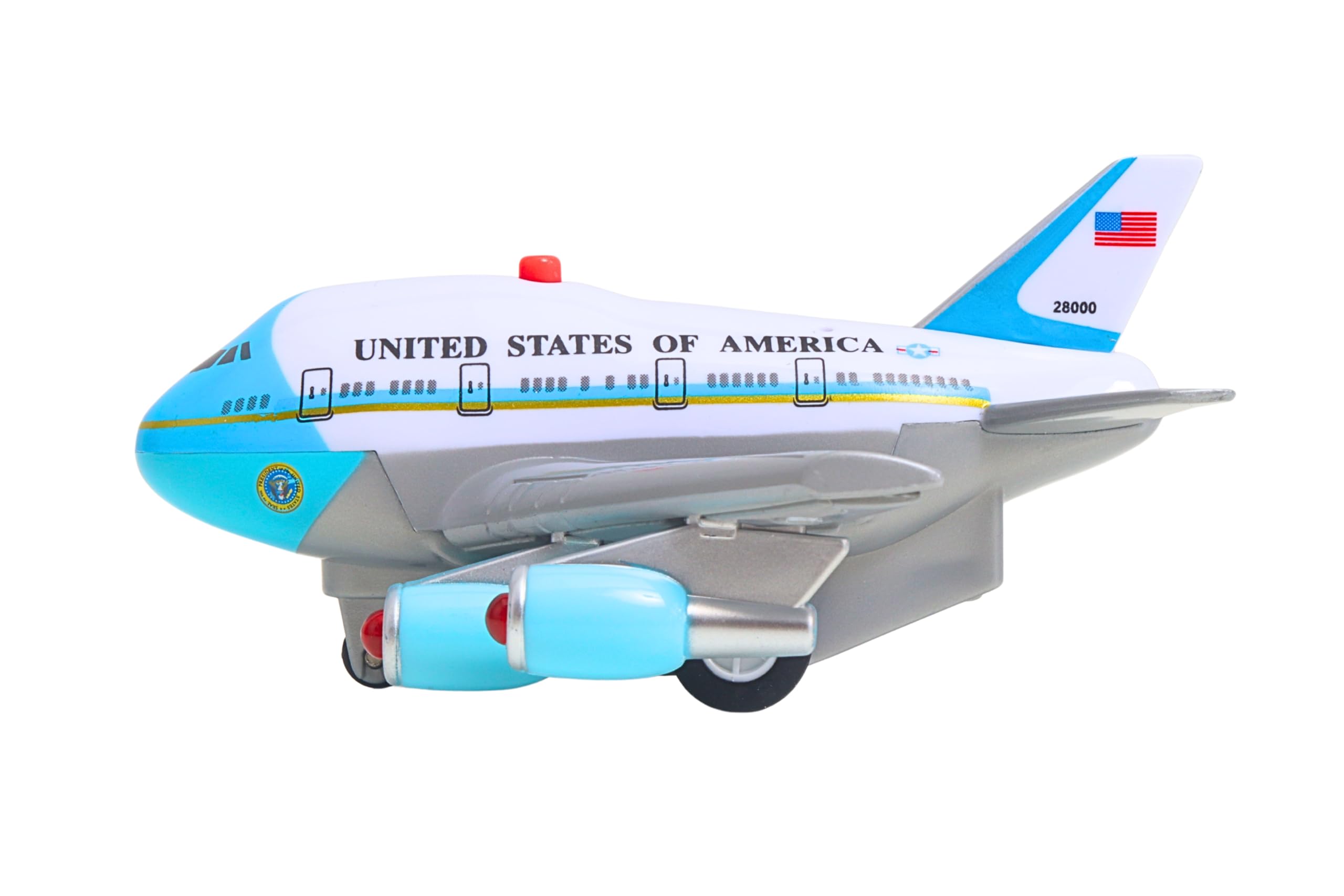 Daron Air Force One Pullback Airplane Toy – Officially Licensed Presidential Aircraft with Lights & Sound – Plastic Model Jet for Kids Ages 3+ - Image 7