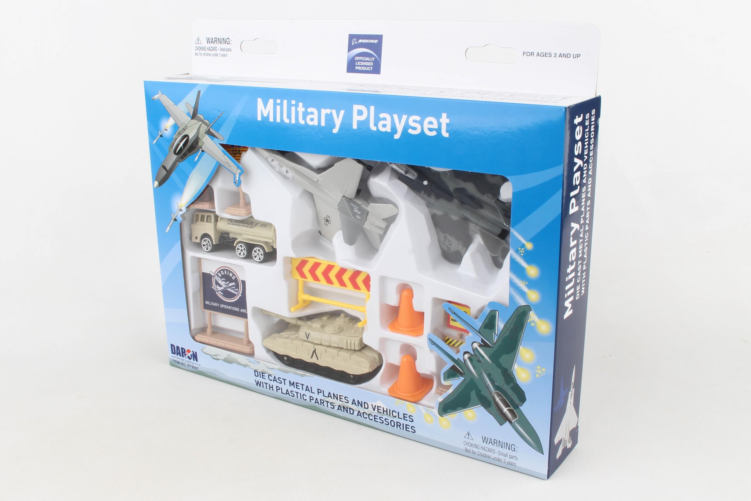 Daron Boeing Military 12-Piece Playset with Die-Cast Metal Model Airplane with Plastic Parts, Vehicles, and Military Accessories for Kids Ages 3+ - Image 6