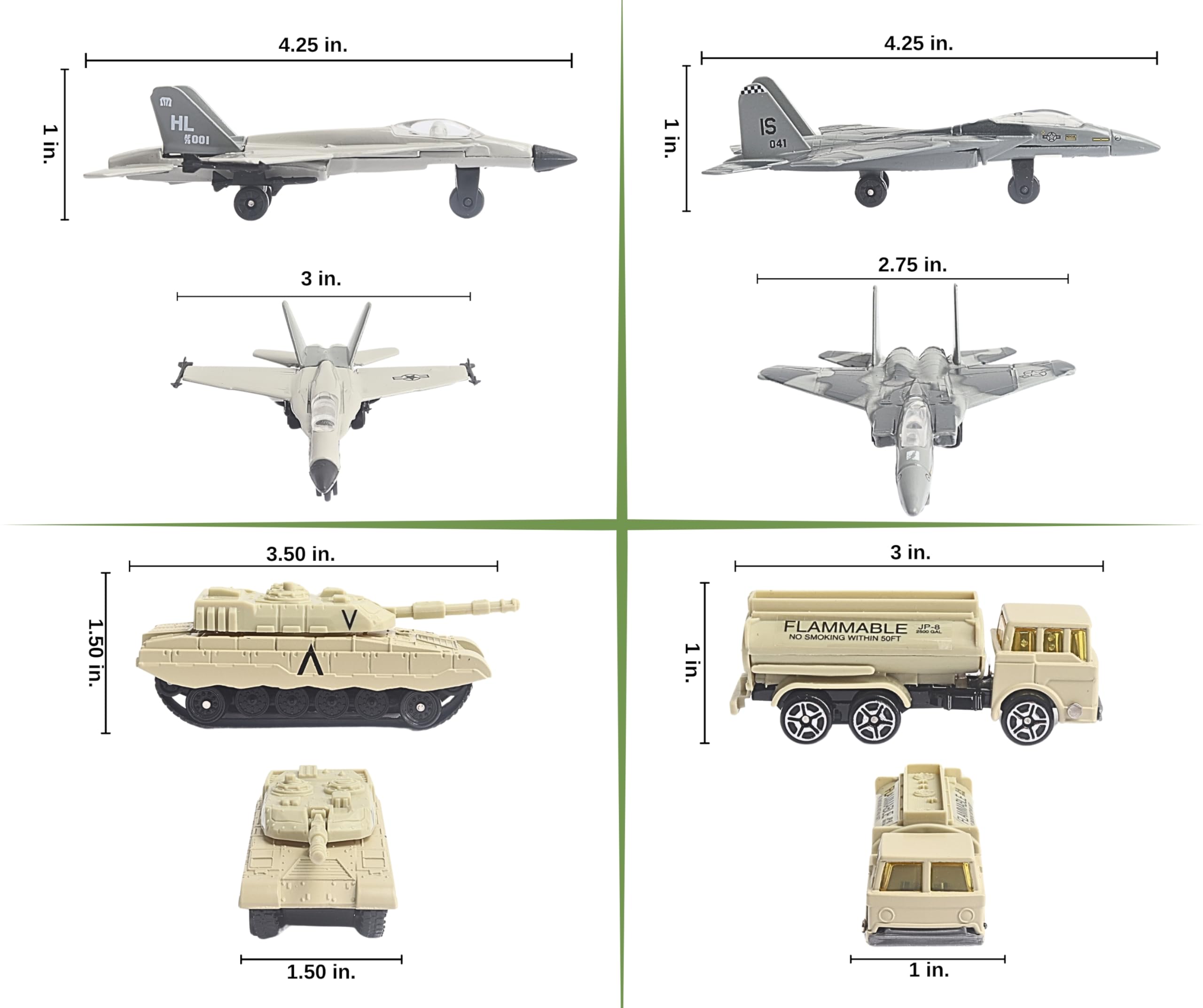 Daron Boeing Military 12-Piece Playset with Die-Cast Metal Model Airplane with Plastic Parts, Vehicles, and Military Accessories for Kids Ages 3+ - Image 7