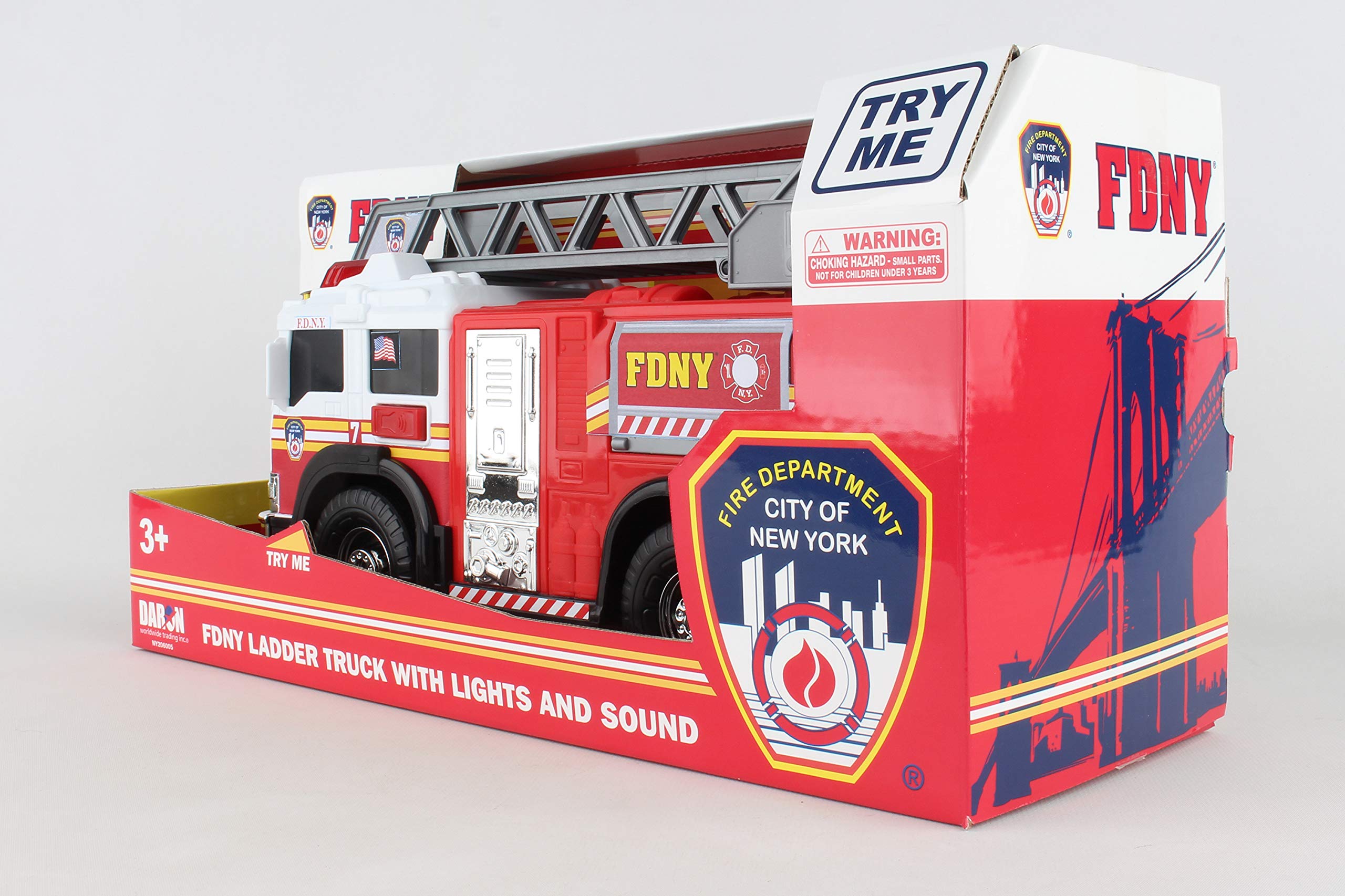Daron FDNY Ladder Truck with Lights & Sounds 2019 NEW - Image 3