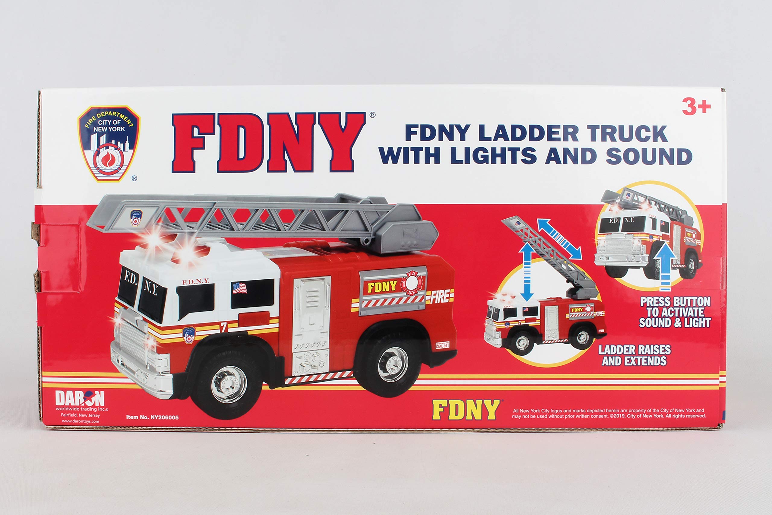 Daron FDNY Ladder Truck with Lights & Sounds 2019 NEW - Image 4