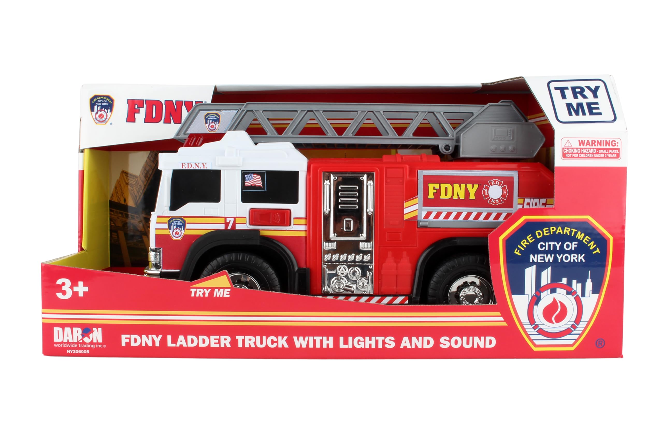 Daron FDNY Ladder Truck with Lights & Sounds 2019 NEW - Image 5