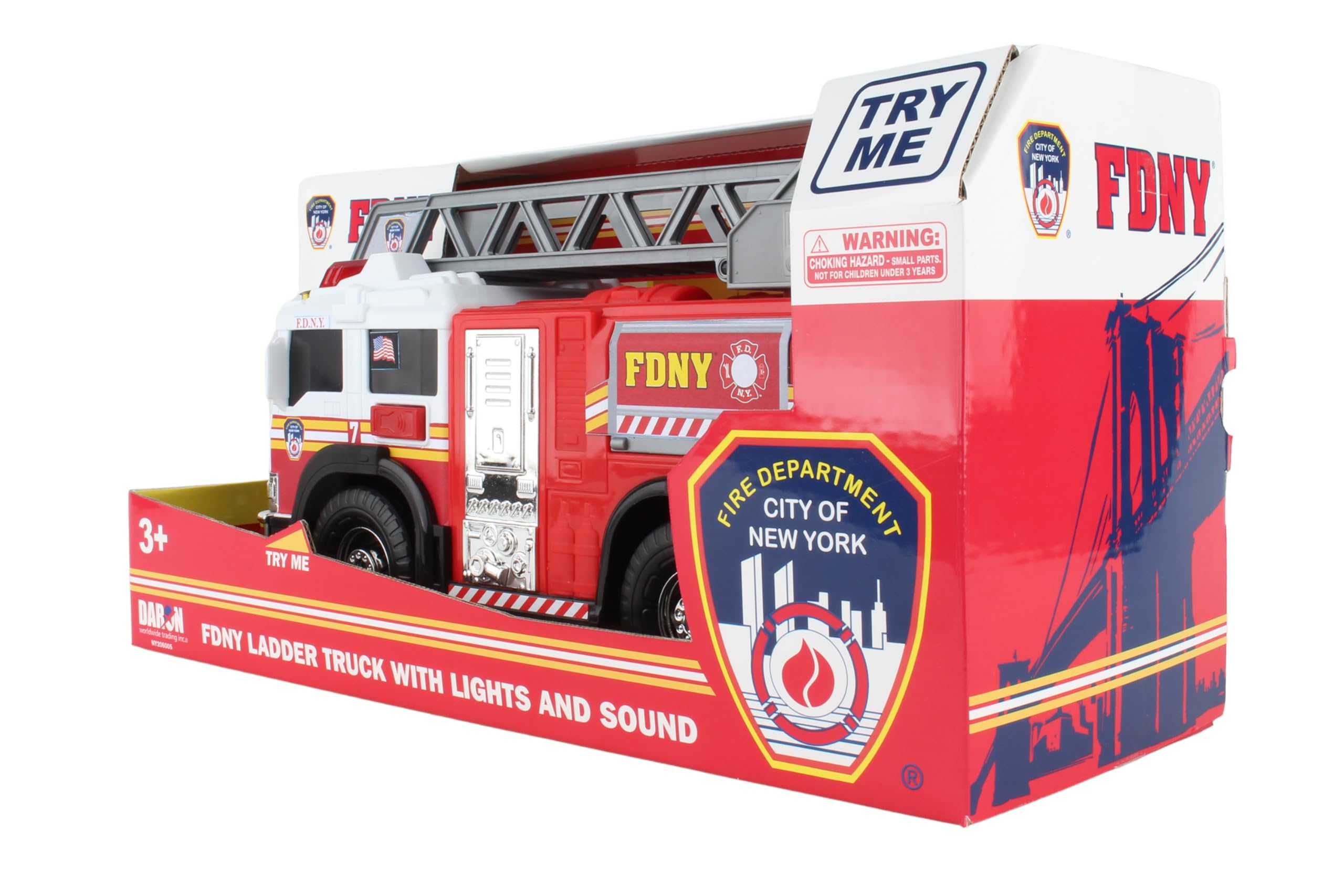 Daron FDNY Ladder Truck with Lights & Sounds 2019 NEW - Image 6