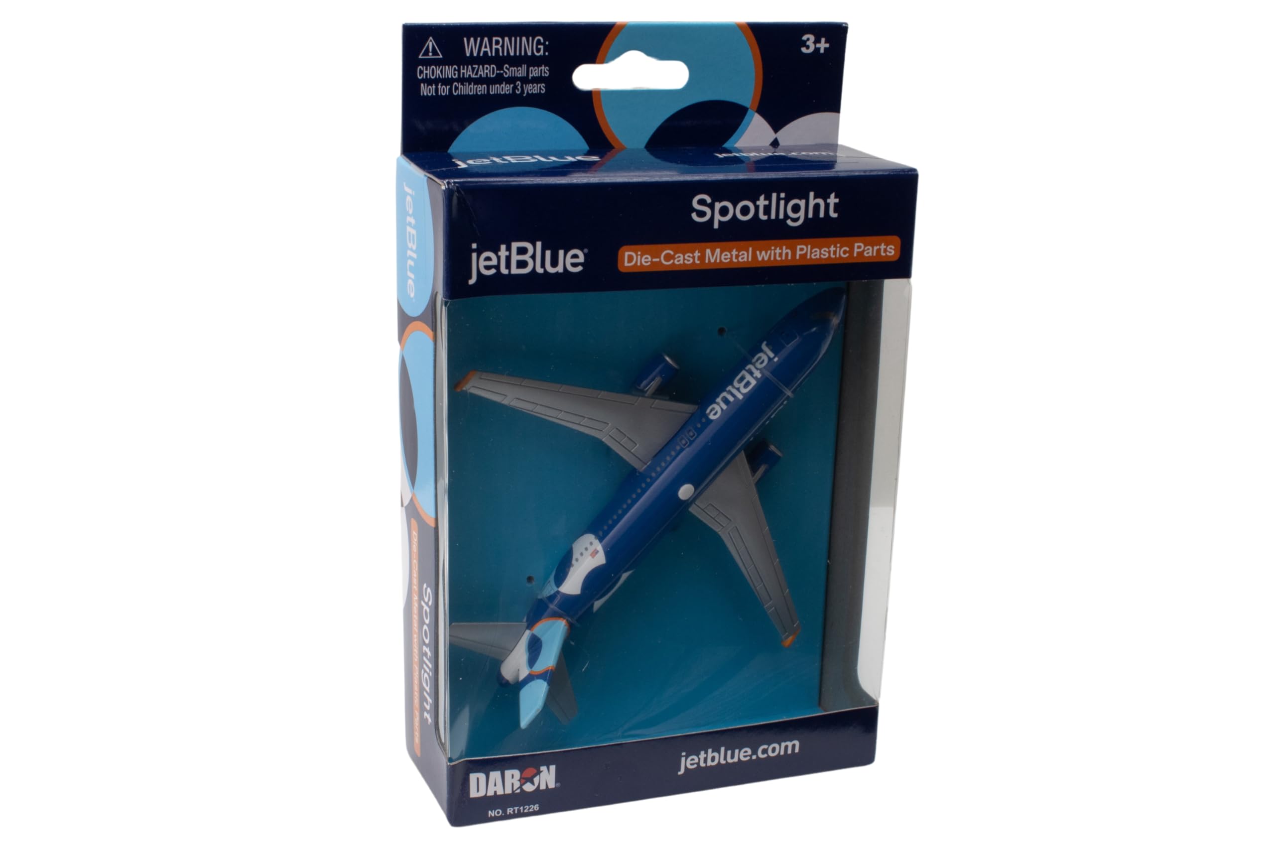 Daron jetBlue Airlines A320neo Spotlight Livery 1/100 Die-Cast Metal Single Plane Collectible Airplane Toy with Plastic Parts Ages 3+ - Image 7