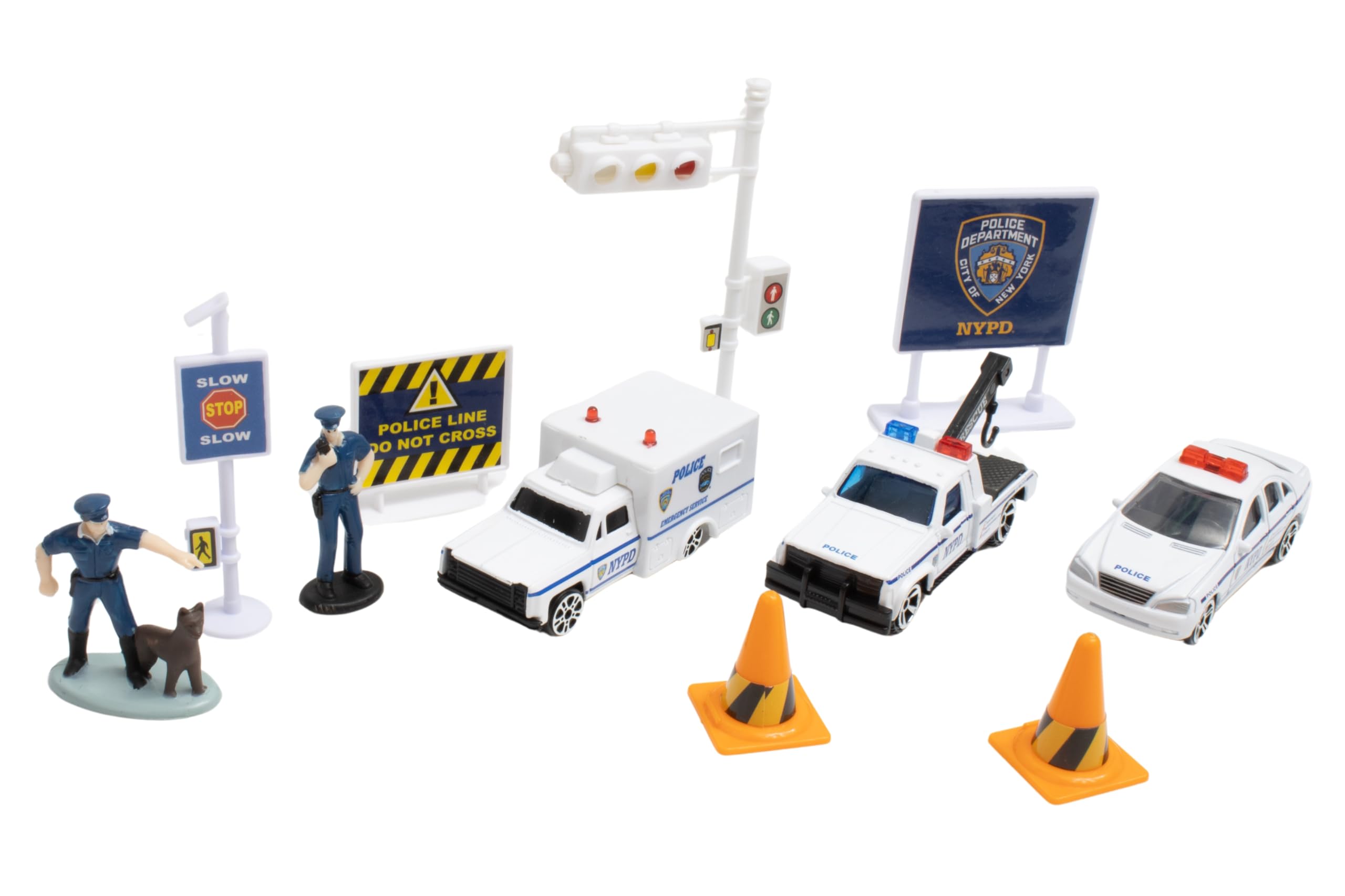 Daron NYPD Deluxe 11-Piece Playset of Die-Cast Metal and Plastic Vehicles, Aircraft, Figures, and Accessories Toy and Collectible Gift Pack for Ages 3+ - Image 3