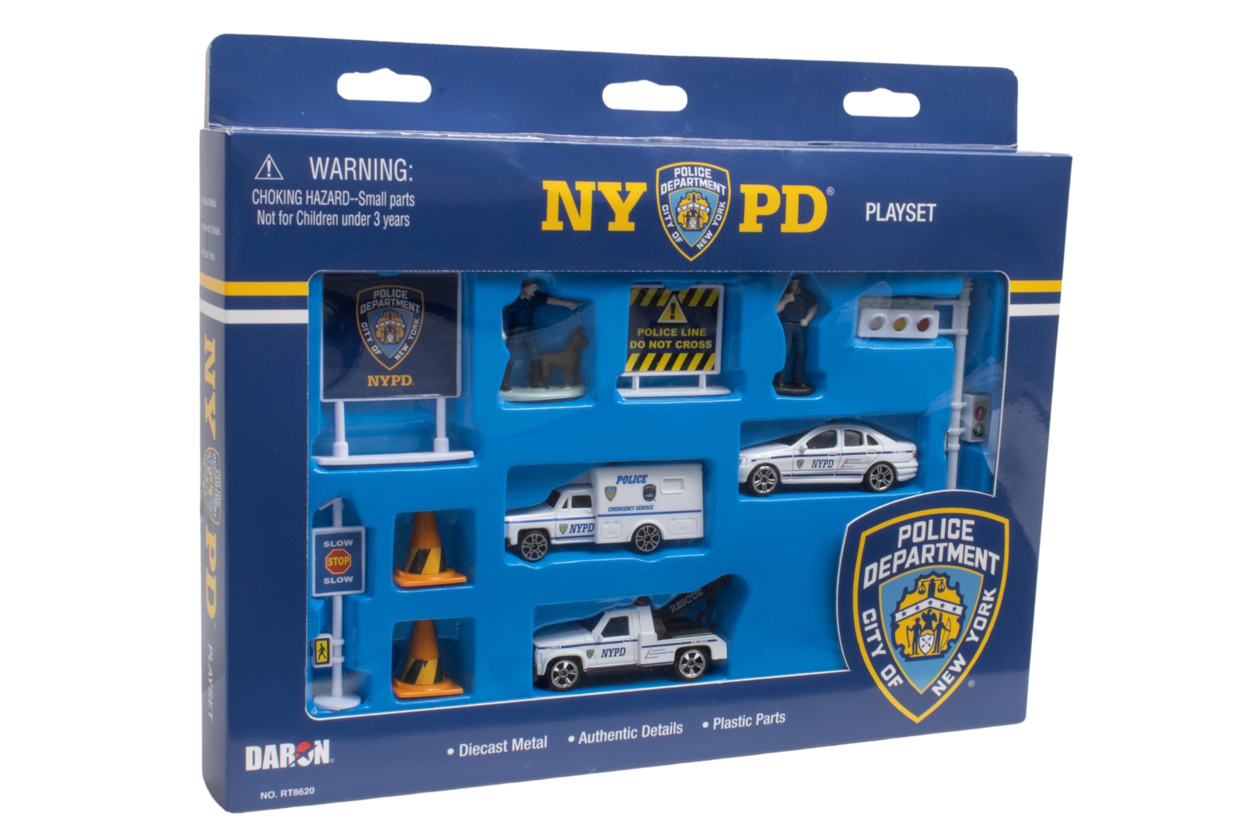 Daron NYPD Deluxe 11-Piece Playset of Die-Cast Metal and Plastic Vehicles, Aircraft, Figures, and Accessories Toy and Collectible Gift Pack for Ages 3+ - Image 8