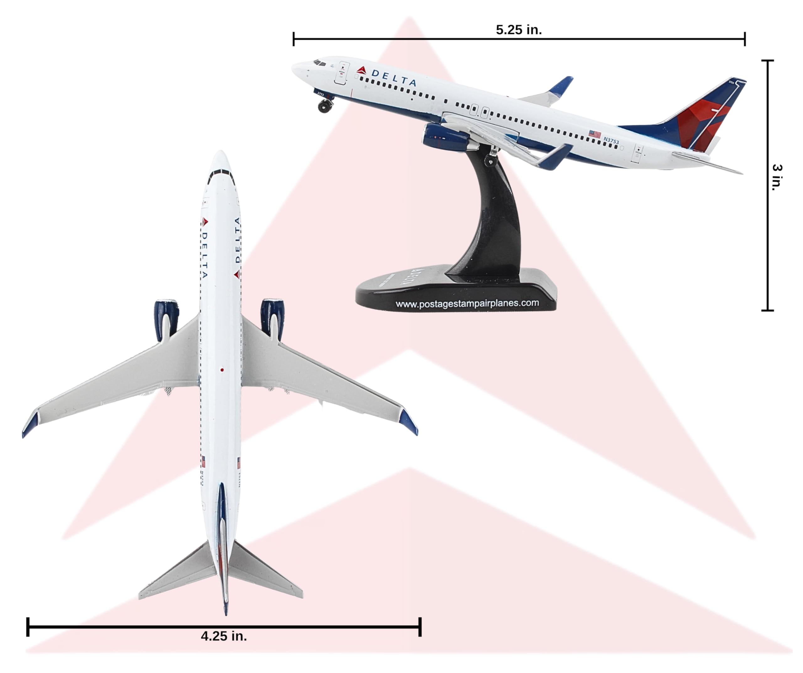 Daron Postage Stamp Delta Airlines Boeing 737-800 1/300 Scale PS5815-3 - Image 9