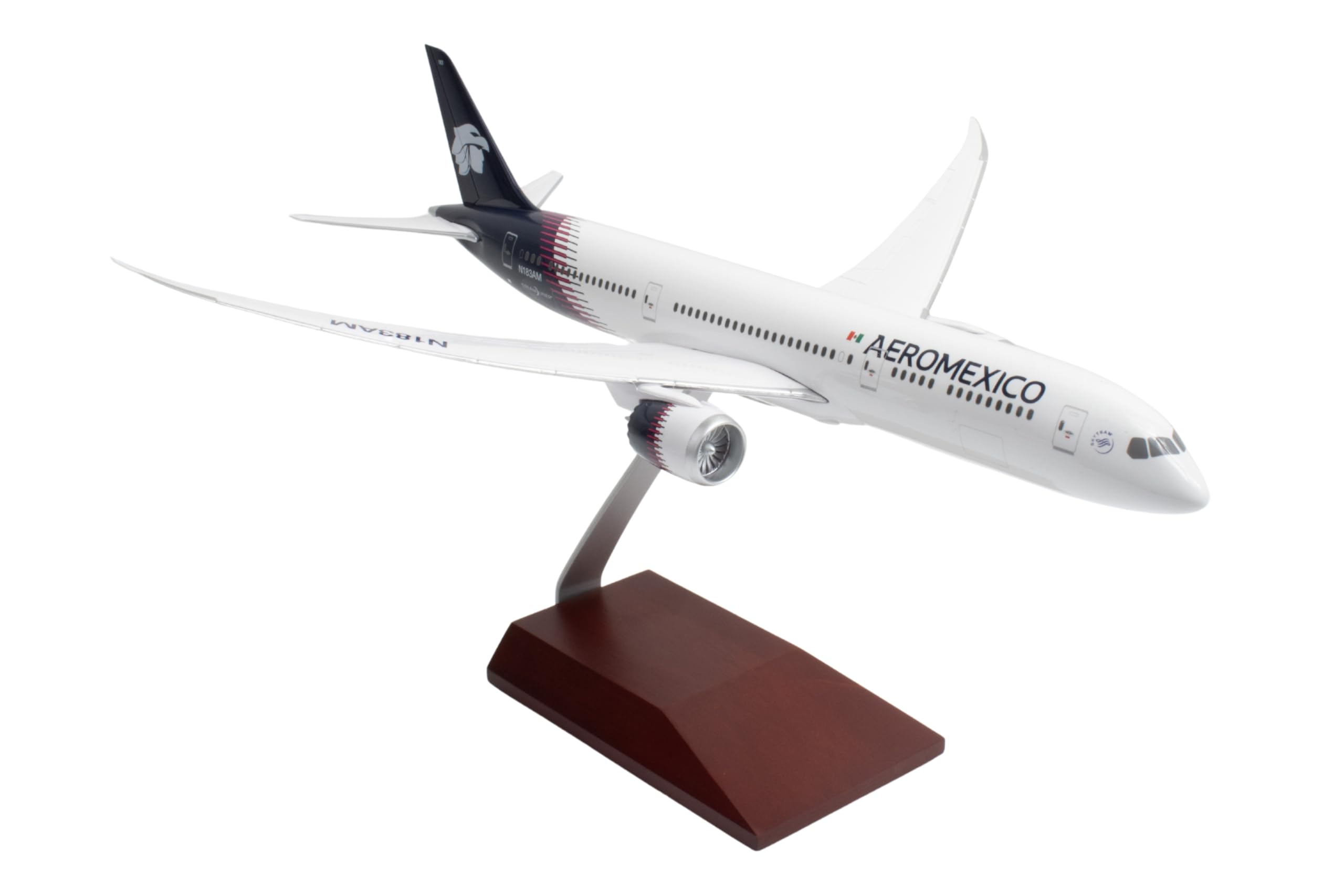Daron Skymarks Aeroméxico 787-9 1/200 Collectible Injection-Molded Plastic Airplane Model with Plastic Display Stand for Ages 14+ - Image 9
