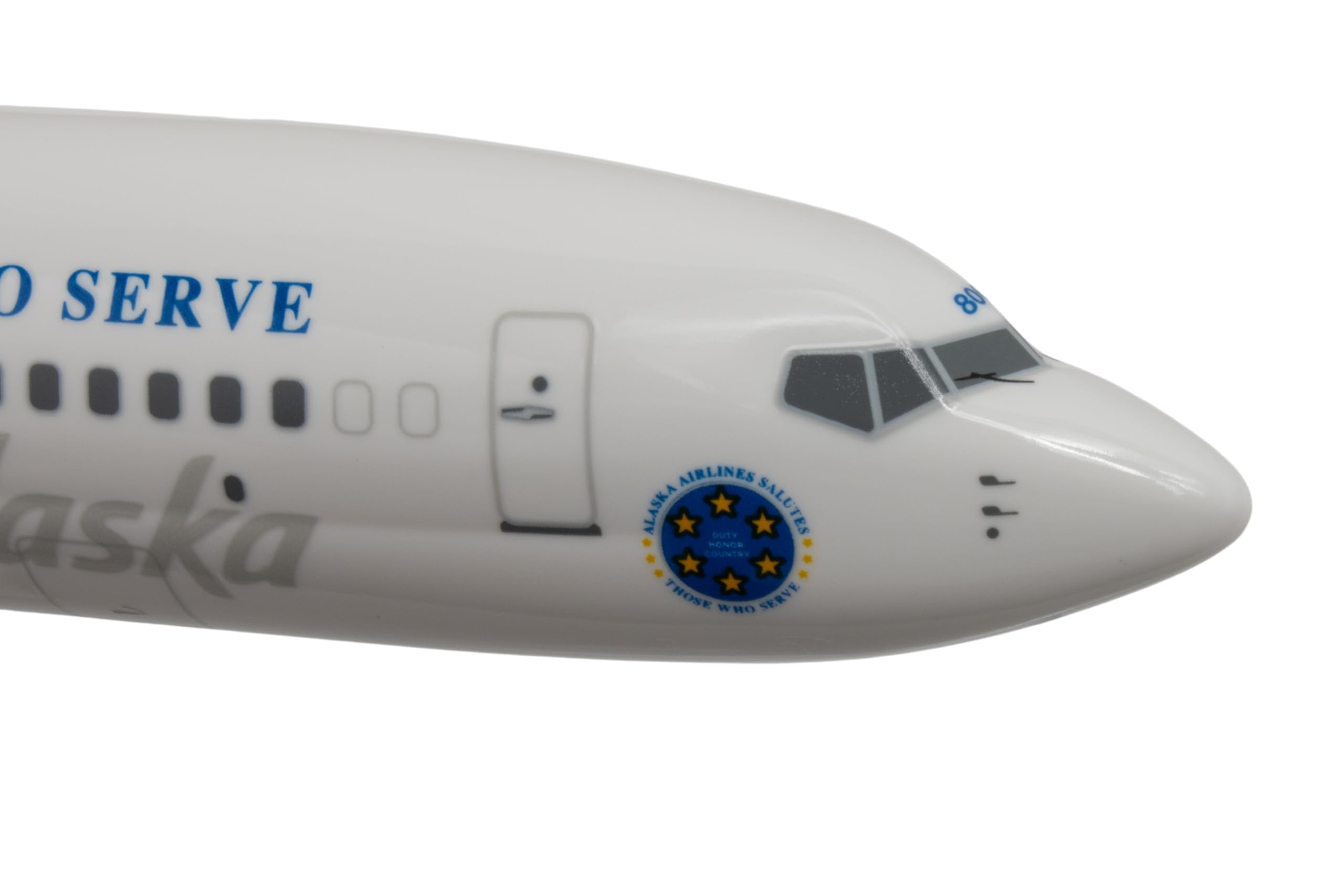 Daron SkyMarks Alaska 737 Max8 “Honoring Those Who Serve” 1/130 Injection-Molded Plastic Collectible Airplane Ages 14+ - Image 8