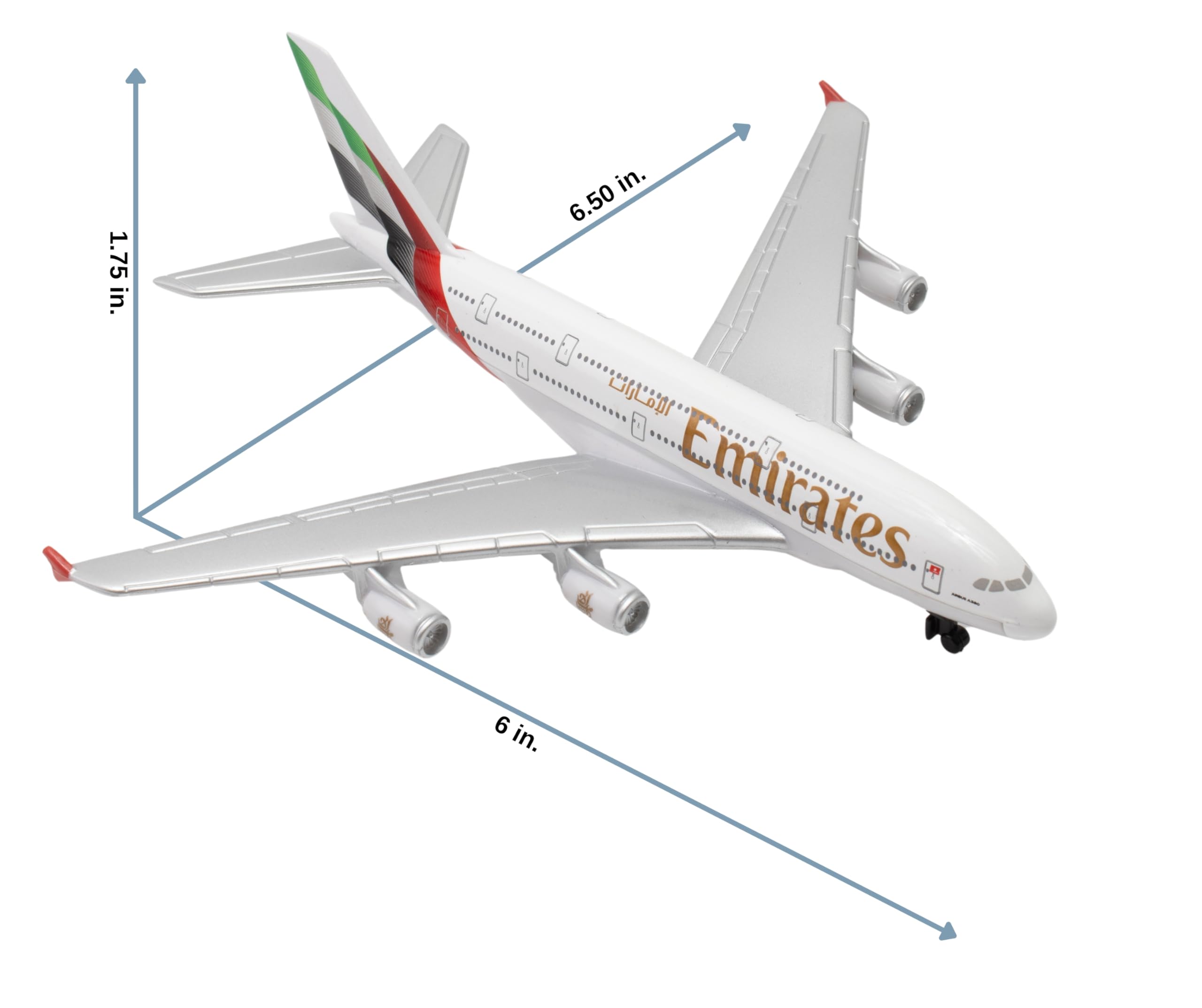 Daron Toy Airplane RT9904 – Emirates A380 – Die-Cast Metal Model Airplane Toy with Plastic Parts for Kids Ages 3+ - Image 3