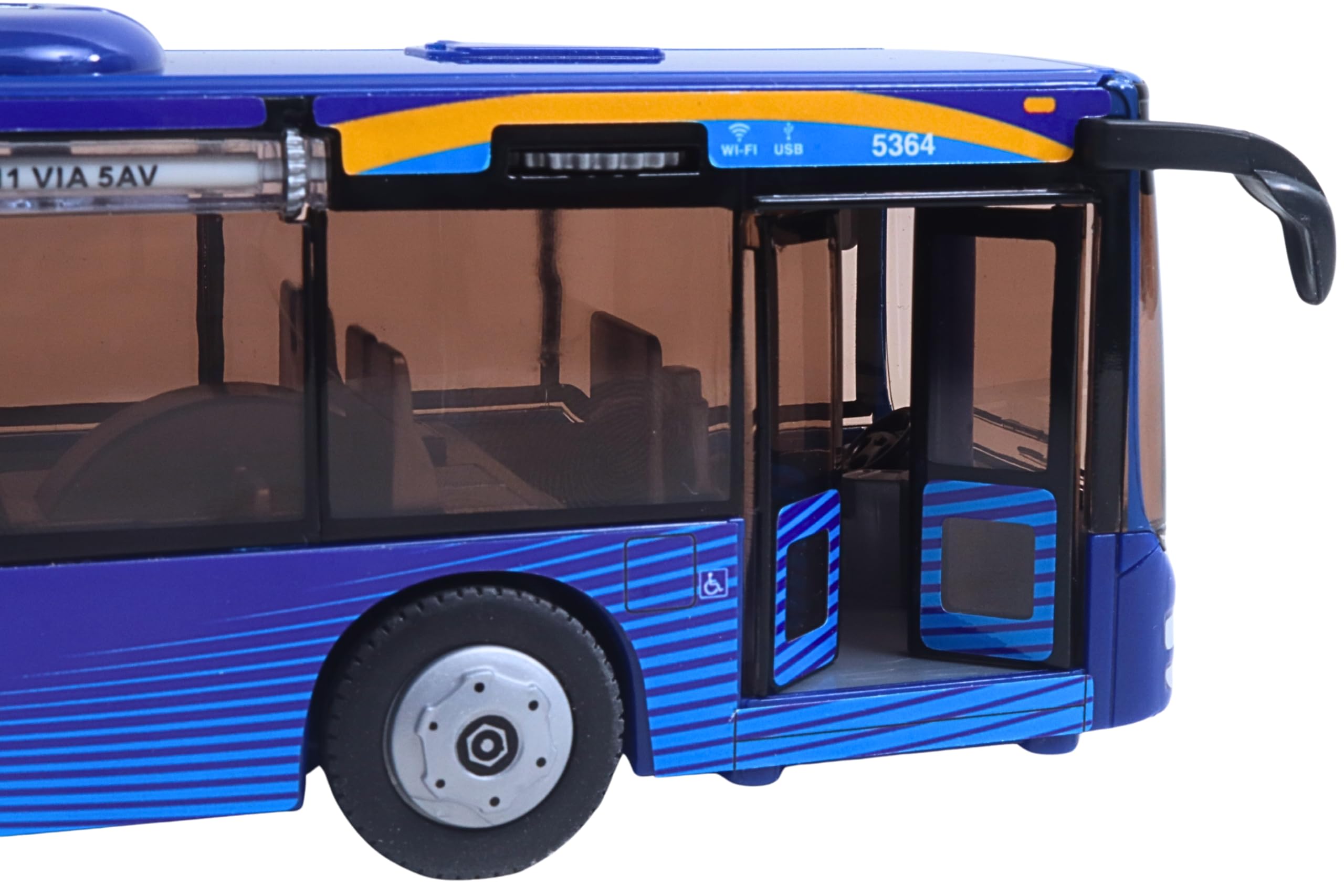 Daron Toy Bus – MTA Articulated Bus – Officially Licensed New York City Transit Die-Cast & Plastic Toy Bus with Opening Doors, 16-Inch City Bus for Kids Ages 3+ - Image 3
