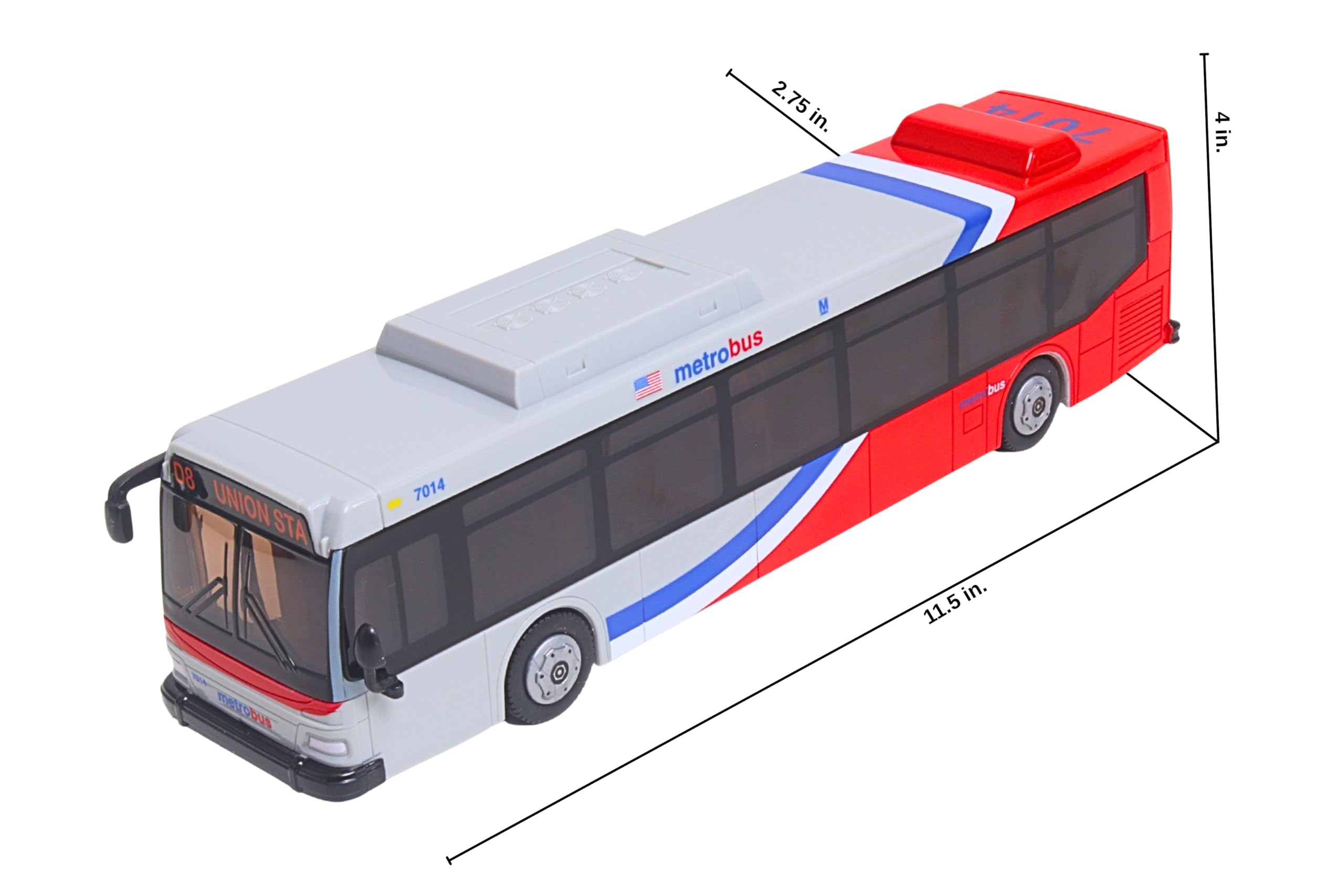 Daron Toy Bus – Washington DC Metrobus – Officially Licensed Friction Powered City Bus Toy with Opening Doors for Kids Ages 3+ - Image 5