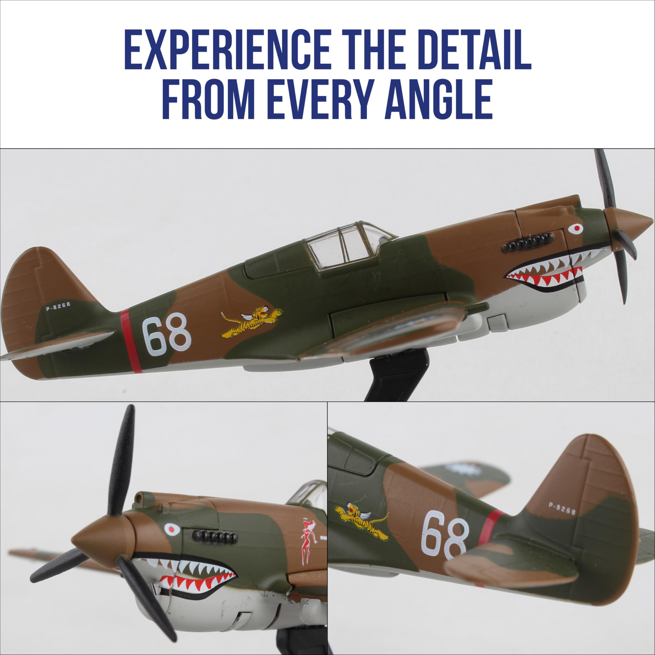 Daron Worldwide Trading P-40 Warhawk Hell's Angels 1:90 Vehicle, Brown , Black, Medium - Image 10