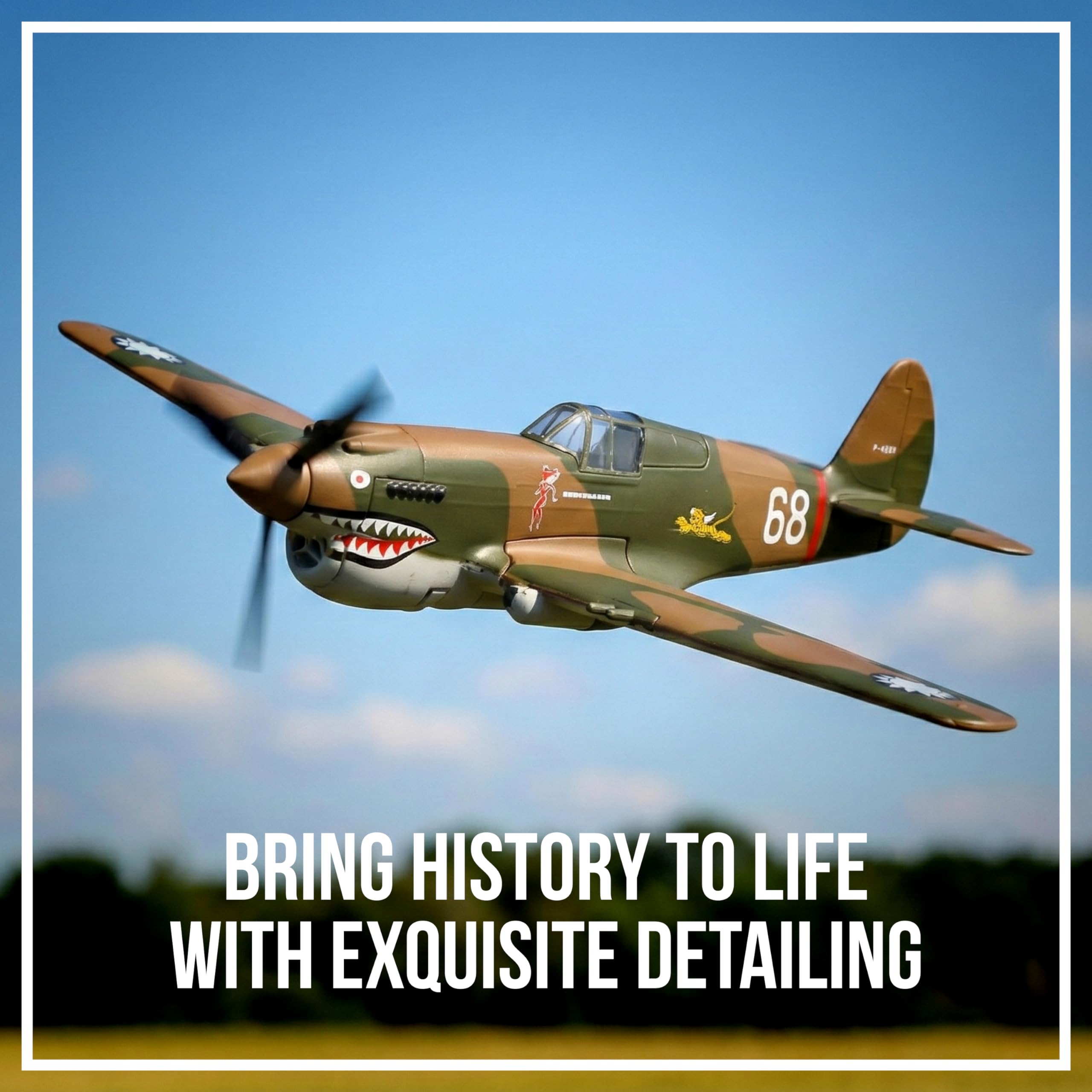 Daron Worldwide Trading P-40 Warhawk Hell's Angels 1:90 Vehicle, Brown , Black, Medium - Image 7