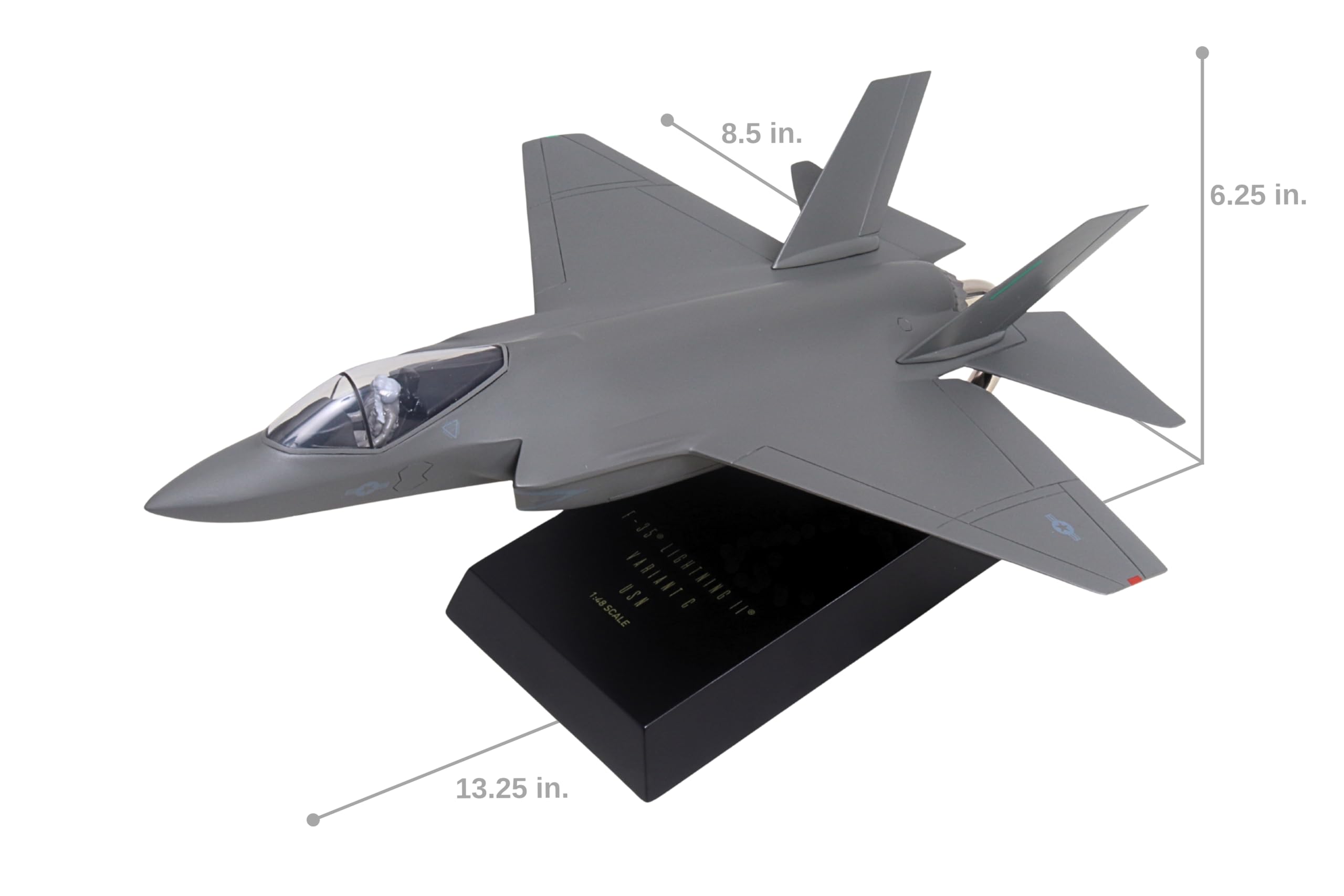 Executive Series F-35C Lightning II – 1/48 Scale Die-Cast Style Resin Model Airplane with Display Stand – Officially Licensed Navy Carrier Fighter Jet Collectible for Ages 14+ - Image 3