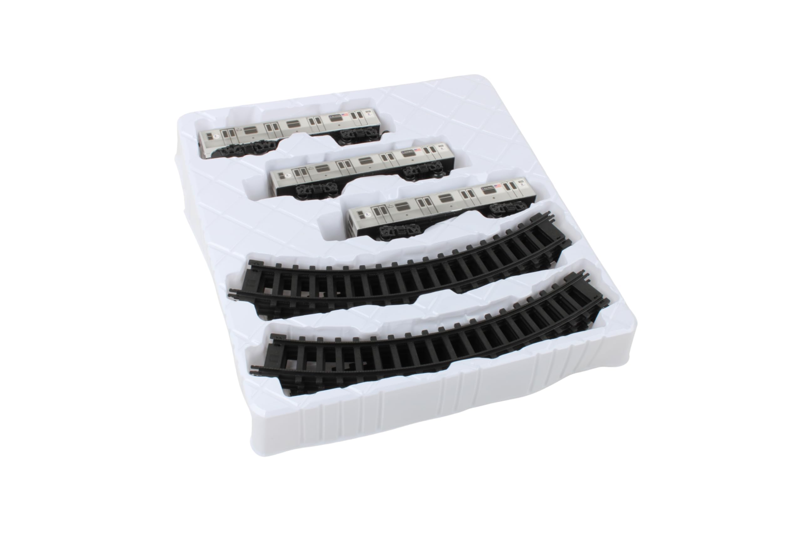 New York MTA New York City 3 Pc. Battery Operated Train Set with Track ,39" X 25",Silver - Image 3