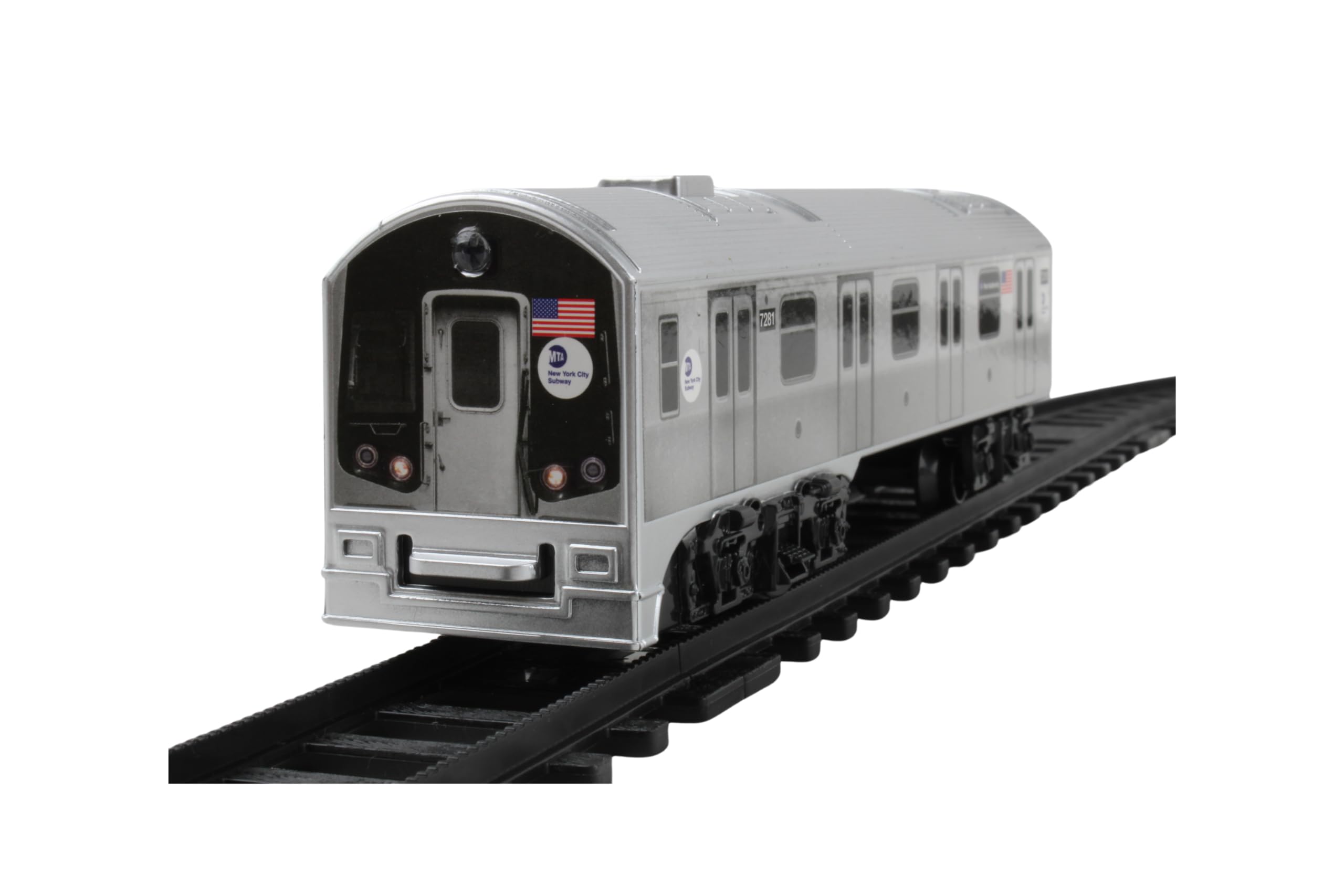New York MTA New York City 3 Pc. Battery Operated Train Set with Track ,39" X 25",Silver - Image 5