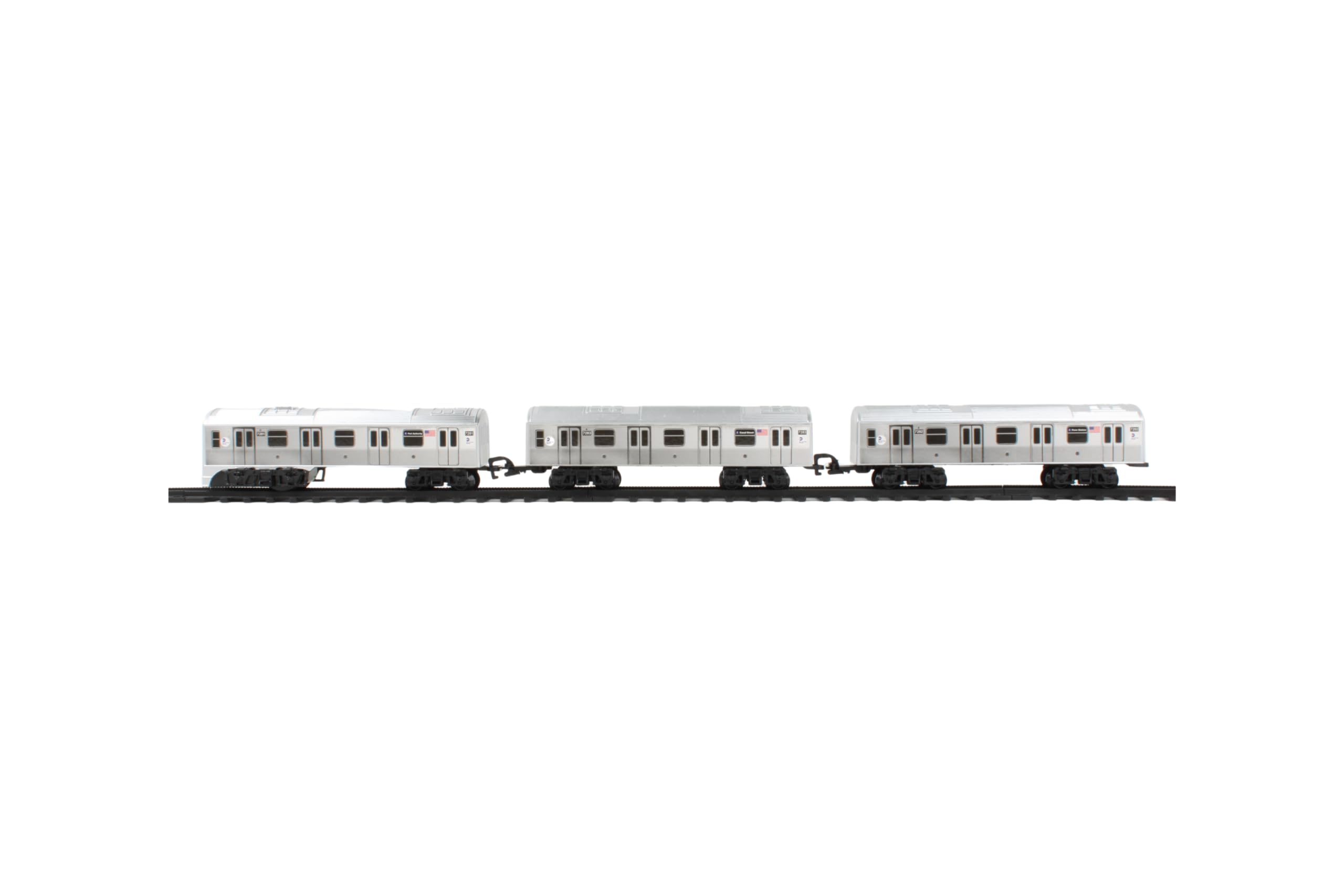 New York MTA New York City 3 Pc. Battery Operated Train Set with Track ,39" X 25",Silver - Image 6