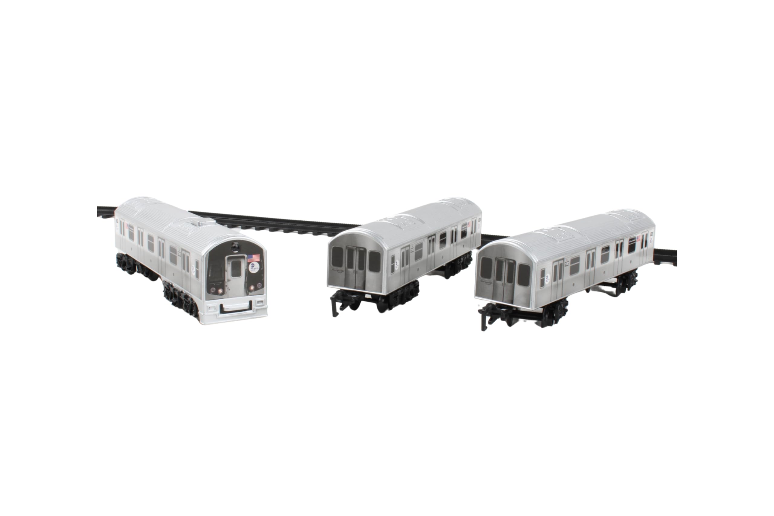 New York MTA New York City 3 Pc. Battery Operated Train Set with Track ,39" X 25",Silver - Image 7