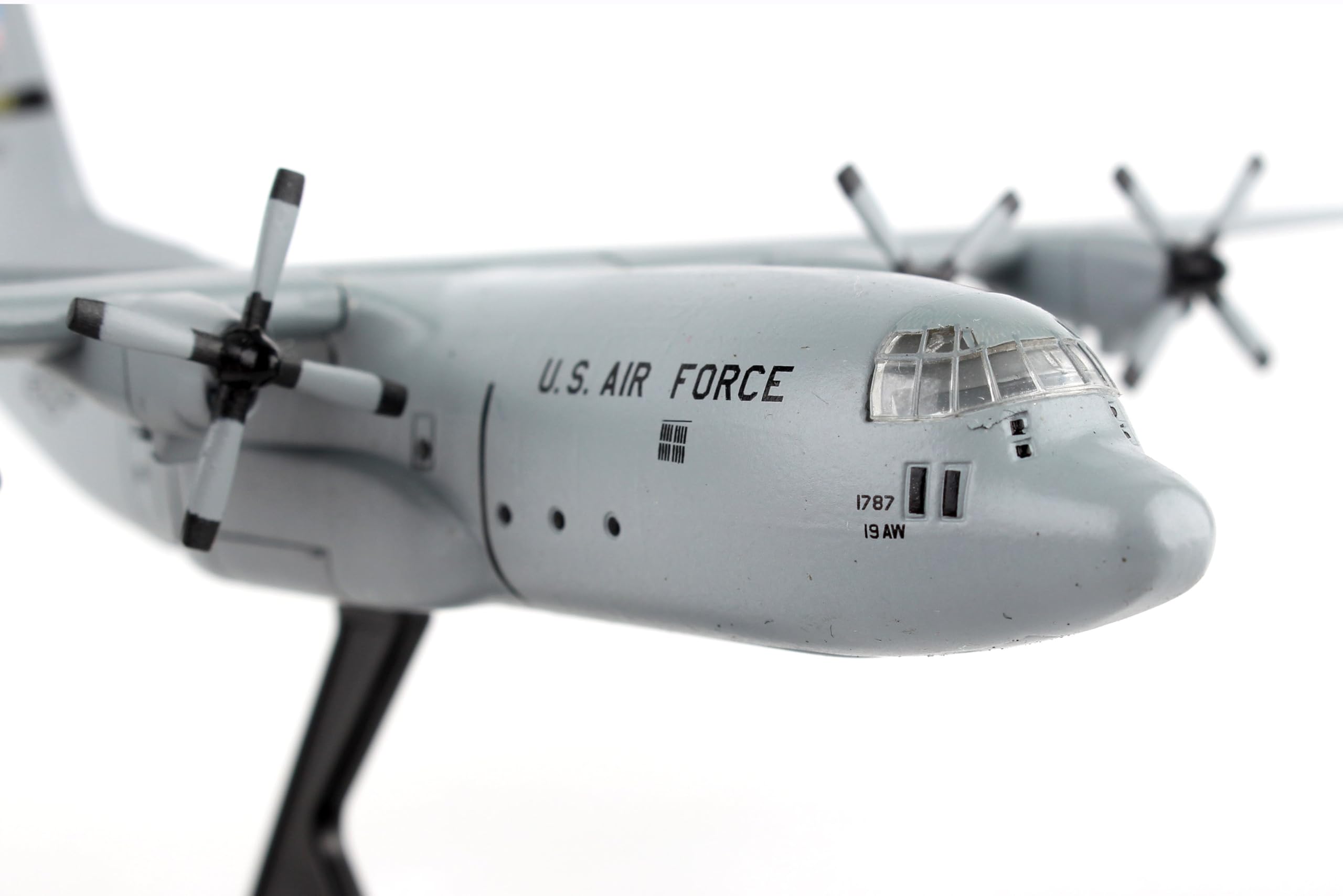 Postage Stamp C-130 USAF 1/200 Spare 617 Diecast Fighter Jet Model Airplane with Display Stand, Detailed Military Aircraft Model for Collectors - Image 6