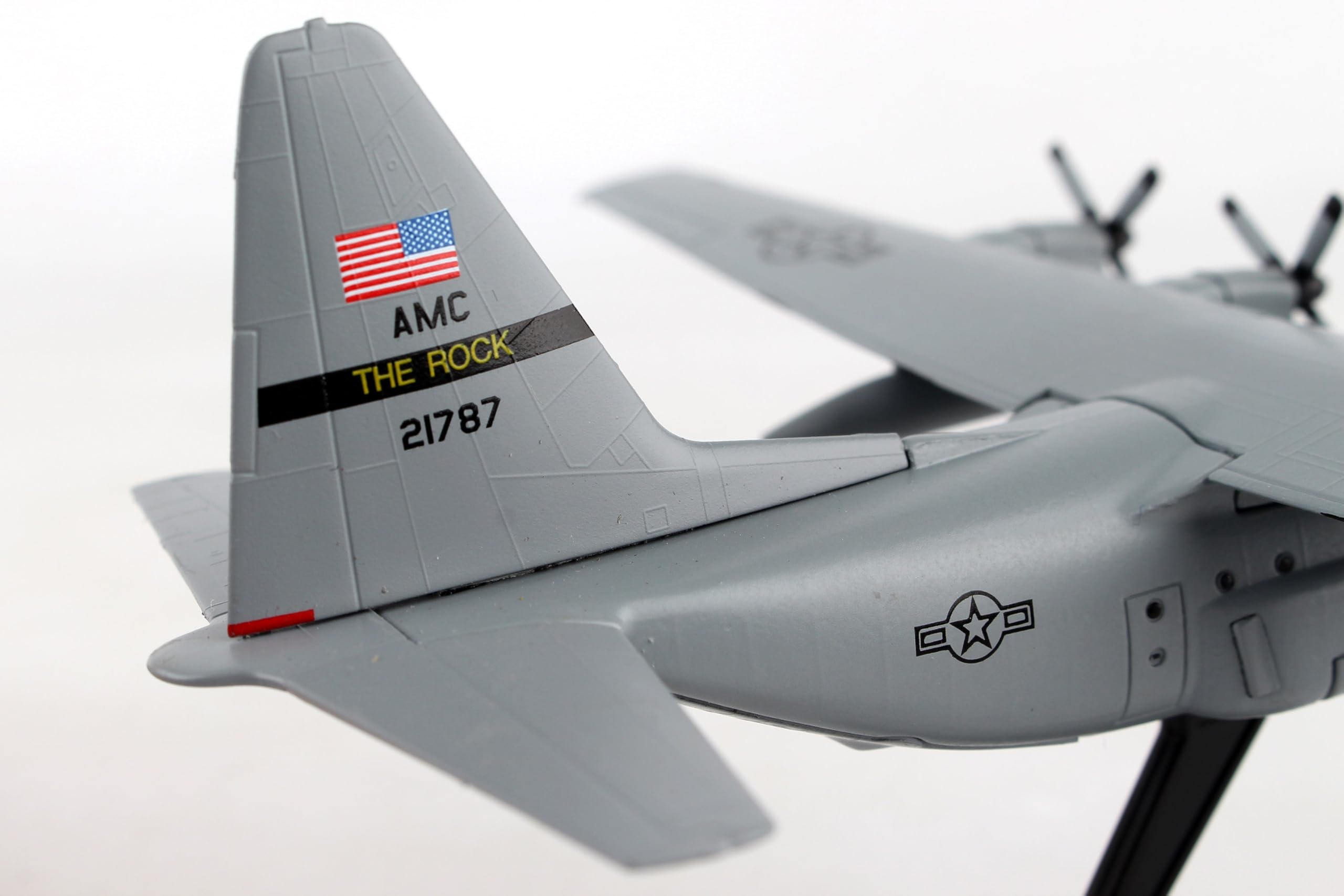 Postage Stamp C-130 USAF 1/200 Spare 617 Diecast Fighter Jet Model Airplane with Display Stand, Detailed Military Aircraft Model for Collectors - Image 9