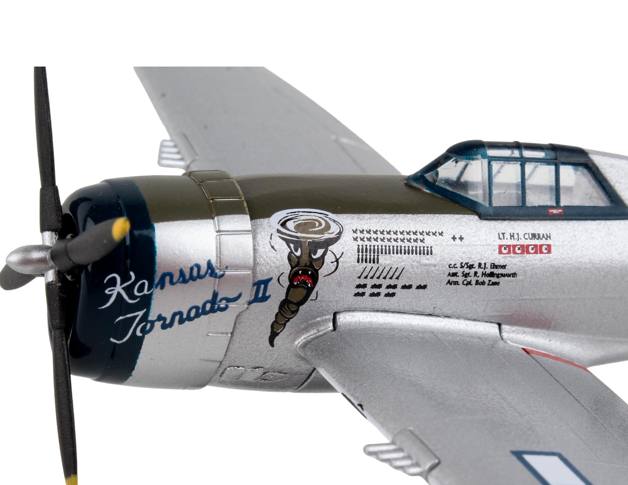 Postage Stamp P-47 Thunderbolt “Kansas Tornado II” 1/100 Die-Cast Collectible WWII Fighter Plane Model – Historic U.S. Army Air Forces Replica with Display Stand – Ages 14+ - Image 10