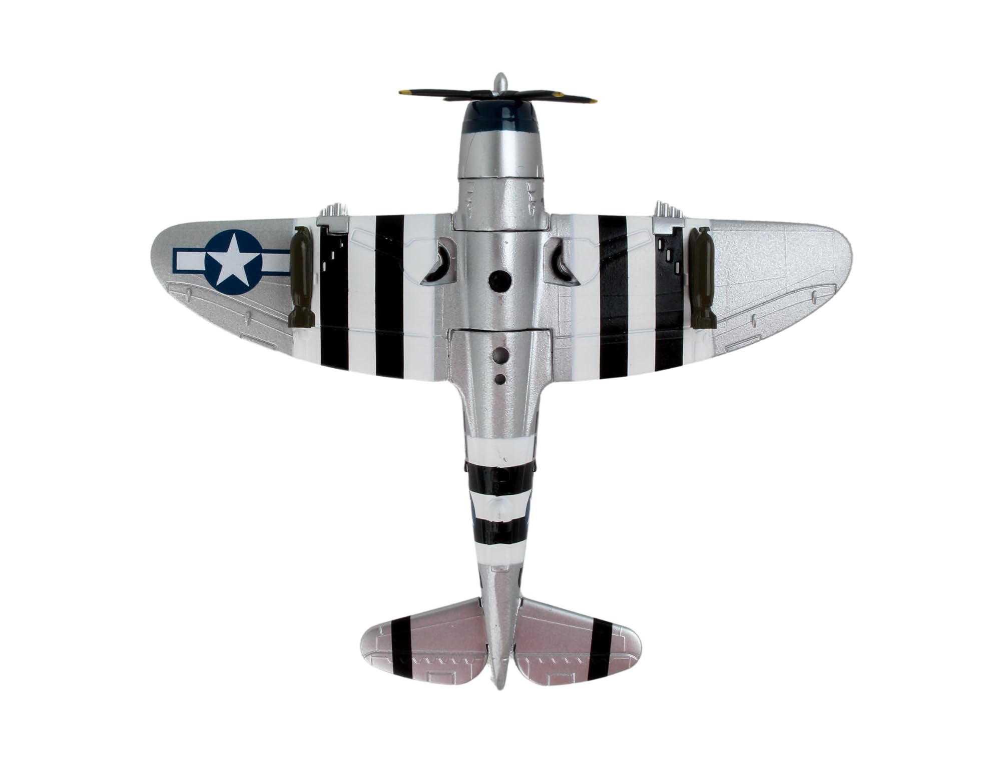 Postage Stamp P-47 Thunderbolt “Kansas Tornado II” 1/100 Die-Cast Collectible WWII Fighter Plane Model – Historic U.S. Army Air Forces Replica with Display Stand – Ages 14+ - Image 7