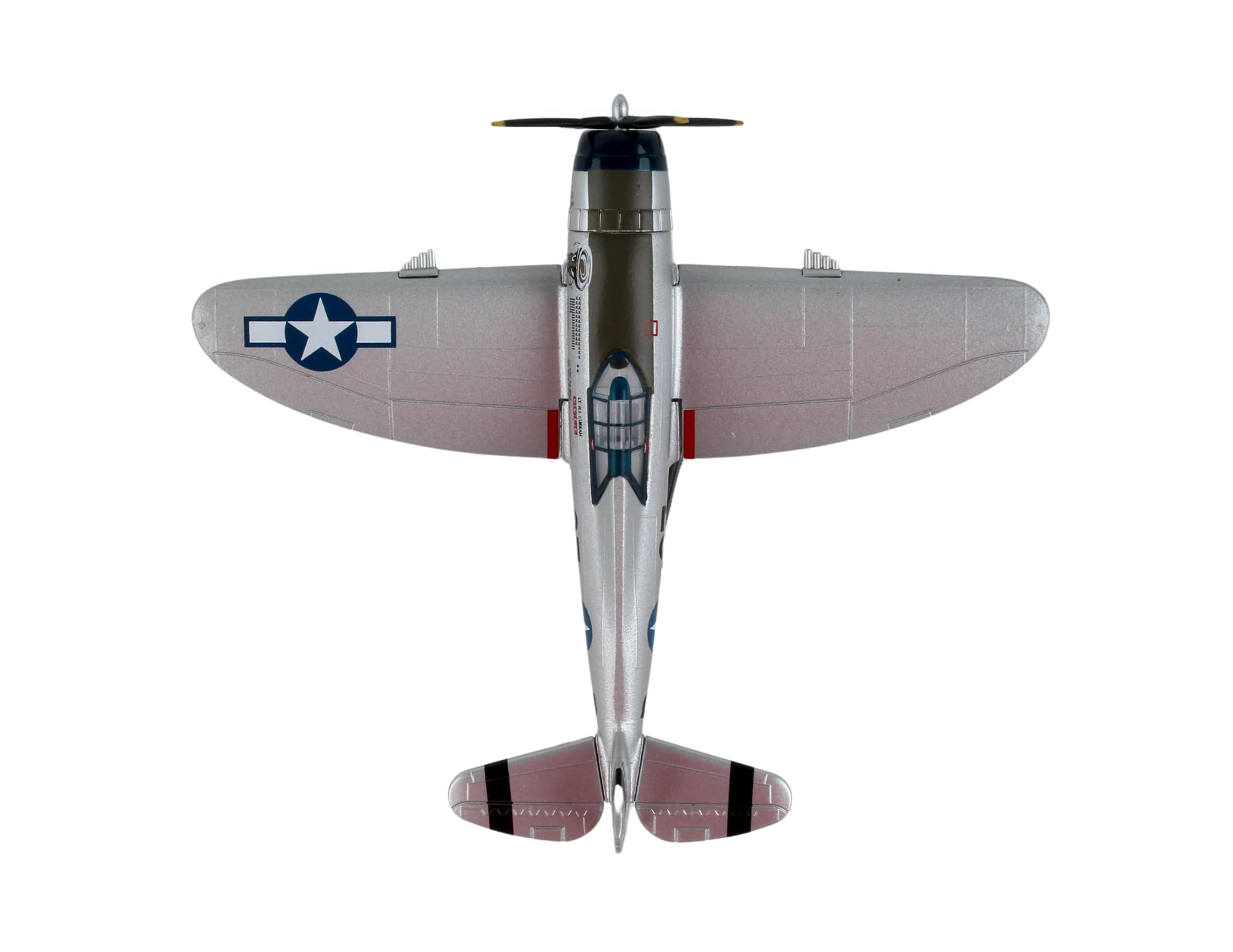 Postage Stamp P-47 Thunderbolt “Kansas Tornado II” 1/100 Die-Cast Collectible WWII Fighter Plane Model – Historic U.S. Army Air Forces Replica with Display Stand – Ages 14+ - Image 8