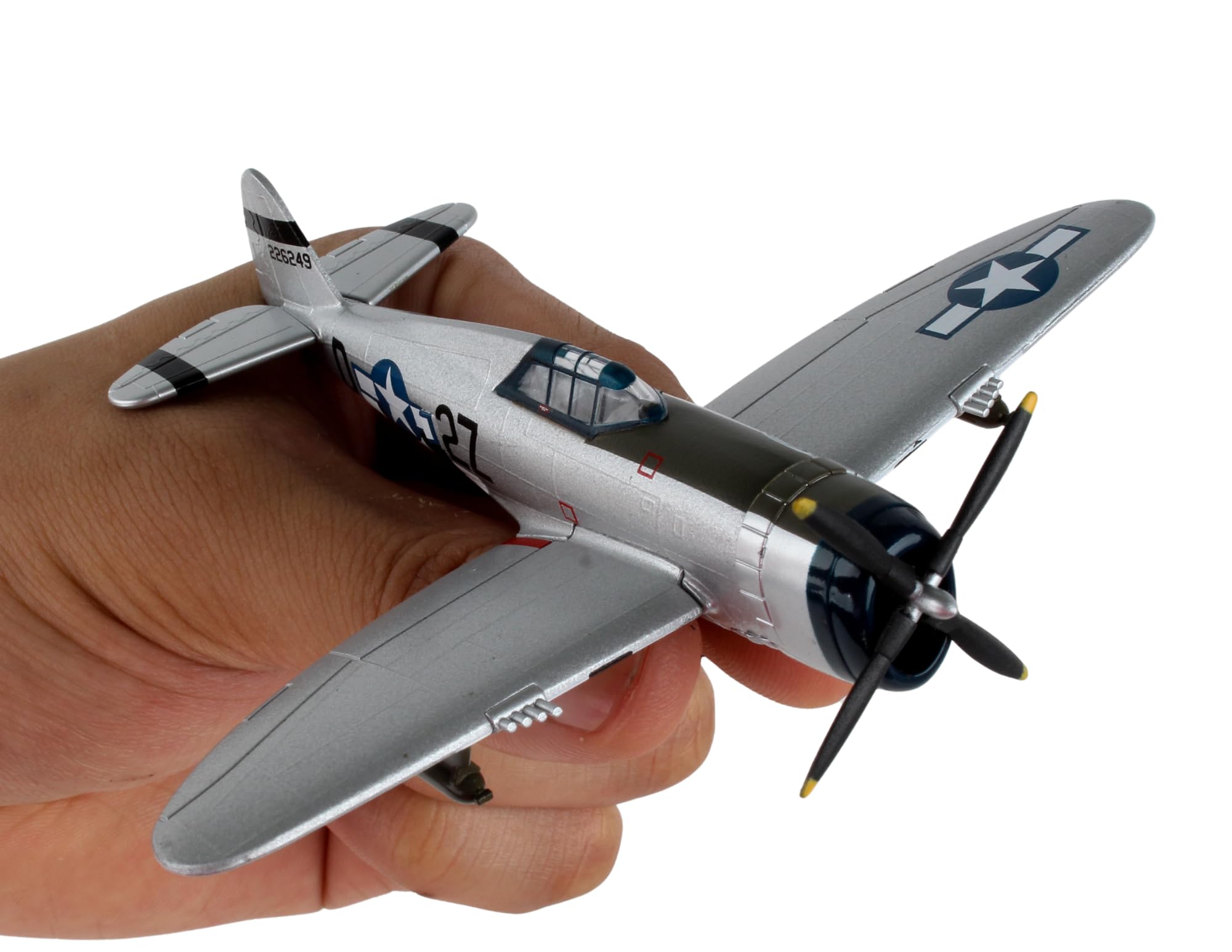 Postage Stamp P-47 Thunderbolt “Kansas Tornado II” 1/100 Die-Cast Collectible WWII Fighter Plane Model – Historic U.S. Army Air Forces Replica with Display Stand – Ages 14+ - Image 9
