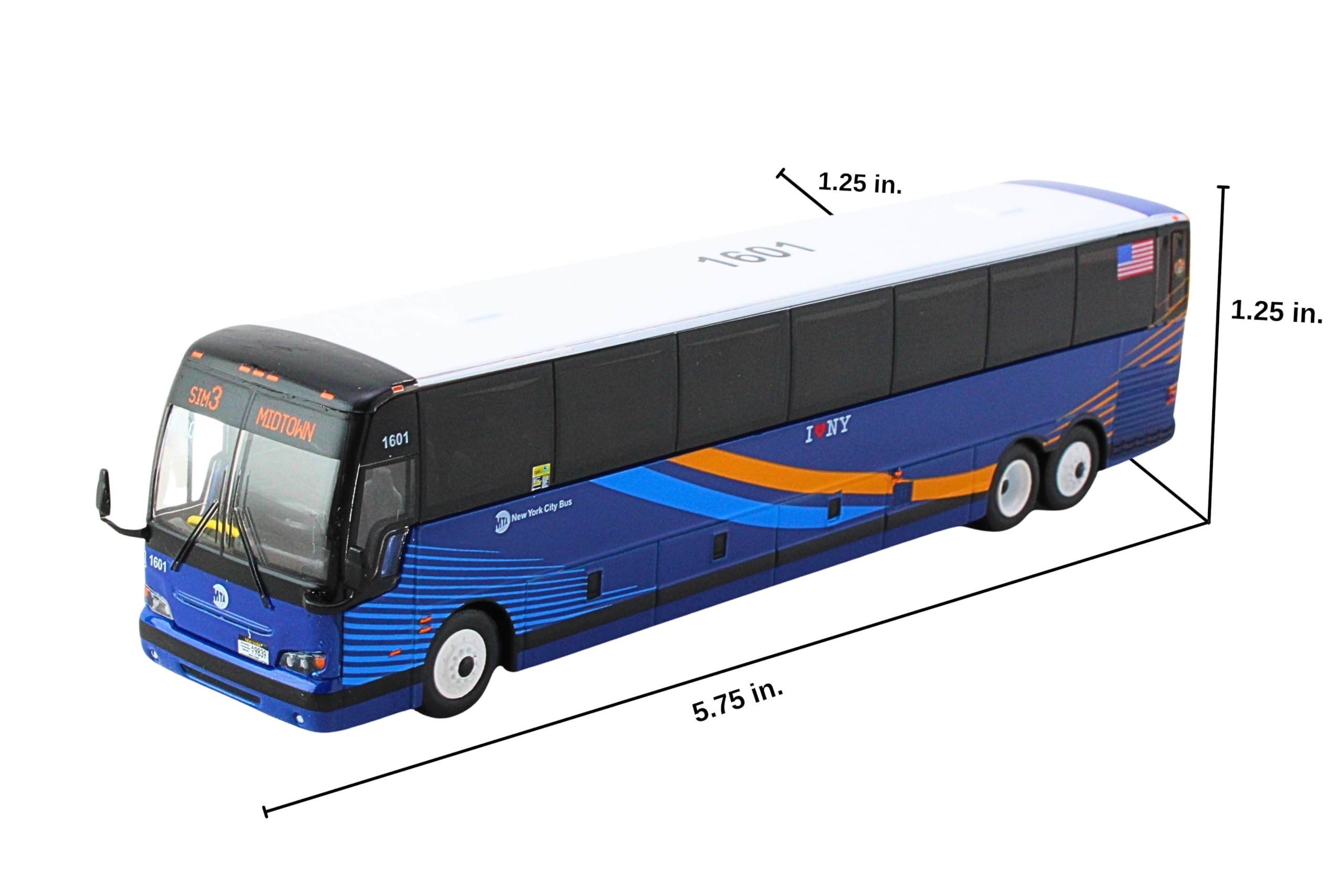 Prevost X3-45 Commuter Coach: MTA Express Service Bus, with Die-Cast Metal, 1/87 Scale (6") - Image 11