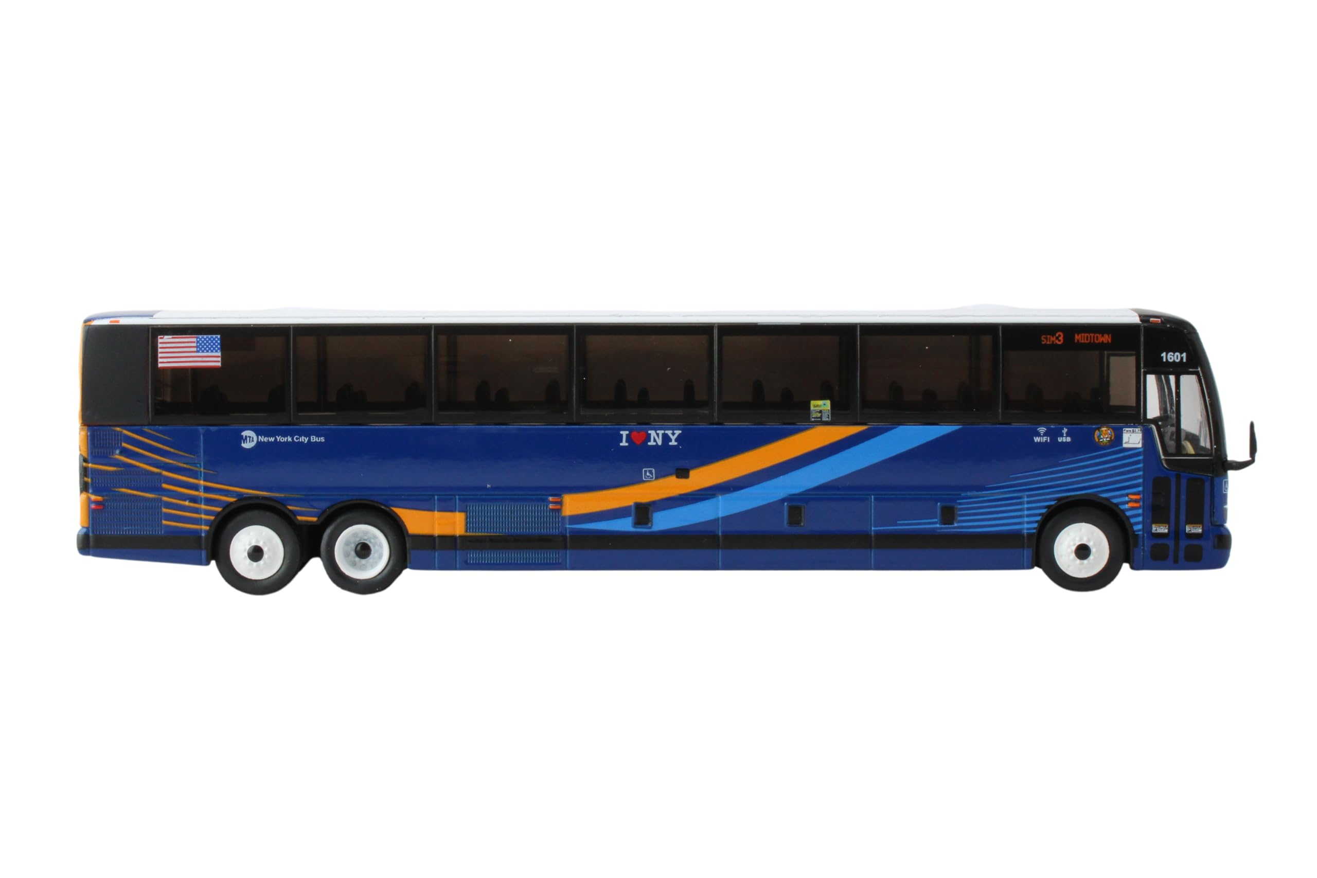 Prevost X3-45 Commuter Coach: MTA Express Service Bus, with Die-Cast Metal, 1/87 Scale (6") - Image 4