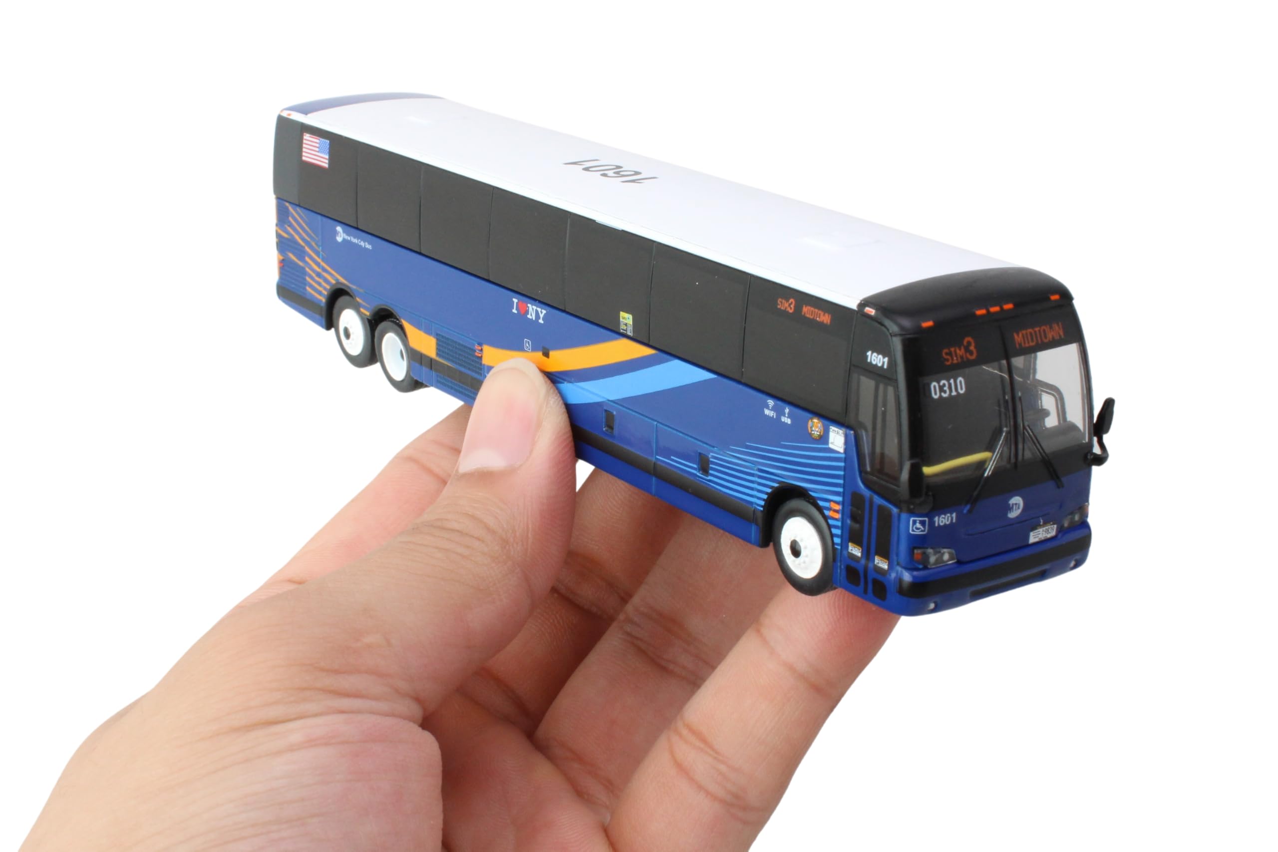 Prevost X3-45 Commuter Coach: MTA Express Service Bus, with Die-Cast Metal, 1/87 Scale (6") - Image 9