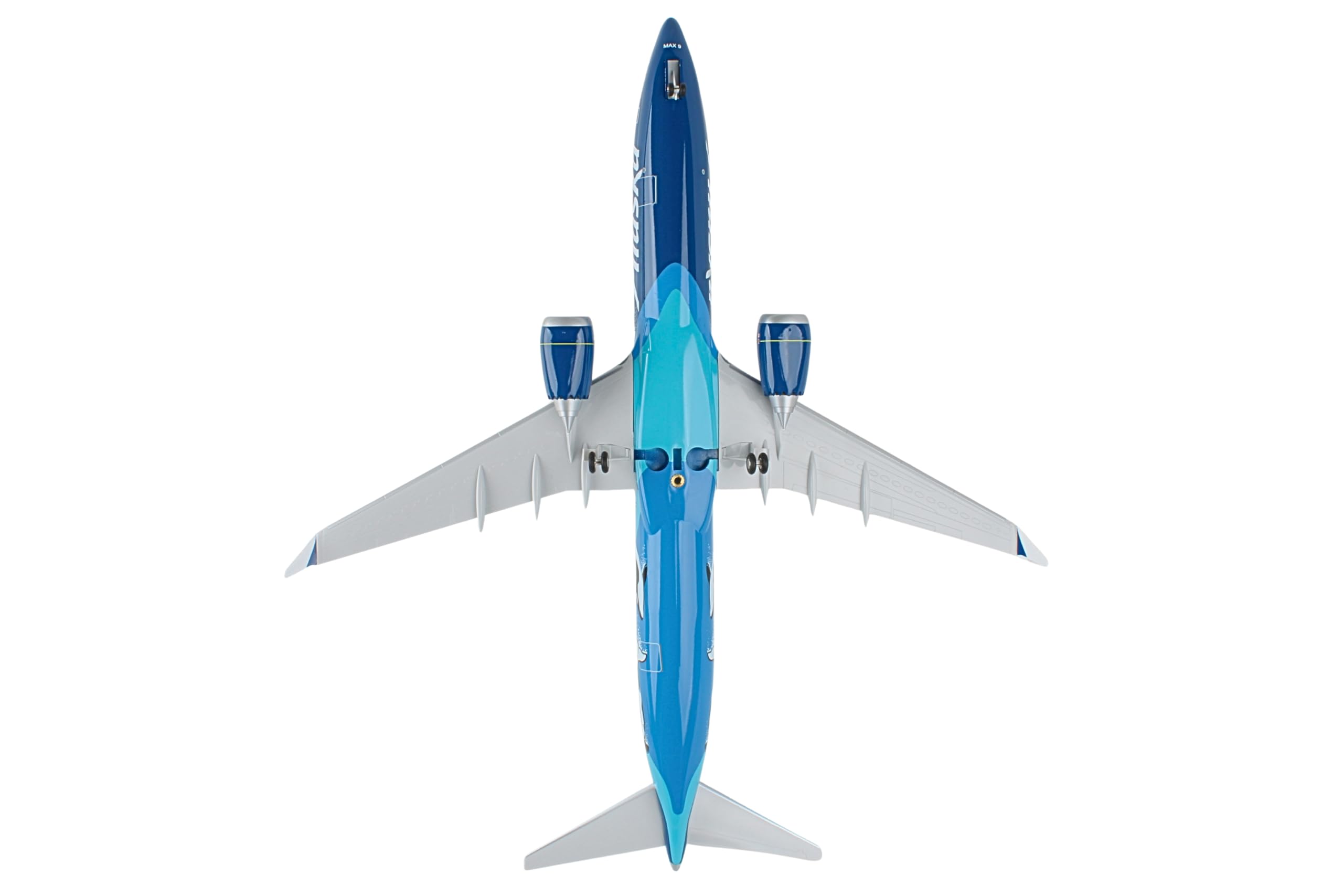Skymarks Alaska Airlines 737 MAX 9 Orca Model Airplane – 1/100 Scale Detailed Collectible Aircraft with Landing Gear & Wood Display Stand – Injection Molded Plastic Plane for Ages 14+ - Image 12