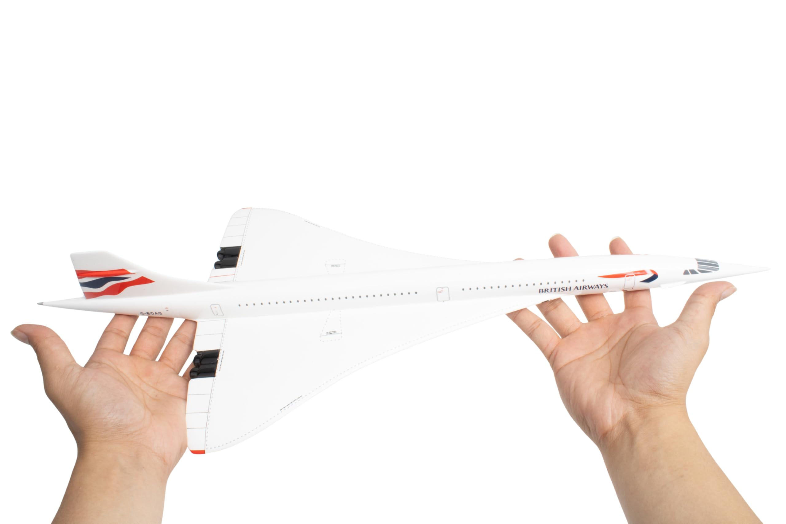 SkyMarks Elite British Airways Concorde 1/100 Scale Resin Display Model with Wood Stand– Officially Licensed Collectible Aircraft Replica for Ages 14+ - Image 7